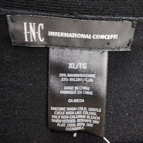 INC International Concepts Black Knit Short Sleeve Cardigan Size L/XL - Picture 6 of 7